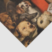 Hond als rechter De wet neerleggen in de rechtbank Tissuepapier (Detail)