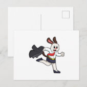 Hond als secretaresse met rok briefkaart (Voorkant / Achterkant)