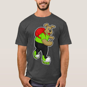Hond als Skater met Inline schaatsen Rugzak T-shirt