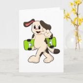 Hond als Skater met Skateboard Kaart (Gele Bloem)
