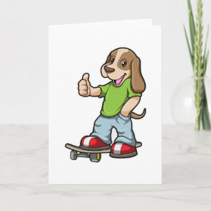 Hond als Skater met Skateboard Kaart