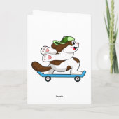Hond als skater met skateboard kaart (Achterkant)