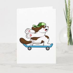 Hond als Skater met Skateboard Kaart