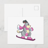 Hond als snowboarder met snowboard briefkaart (Voorkant / Achterkant)