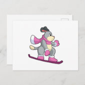 Hond als snowboarder met sonowboard briefkaart (Voorkant / Achterkant)