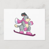 Hond als snowboarder met sonowboard briefkaart (Voorkant)