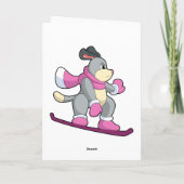 Hond als snowboarder met sonowboard kaart (Achterkant)