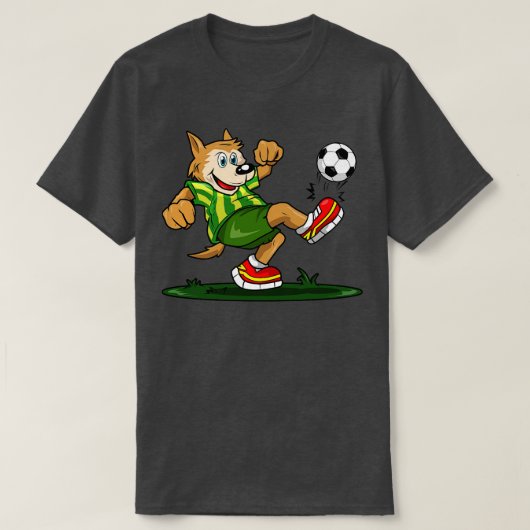 Hond als speler met bal 2 t-shirt (Design voorkant)