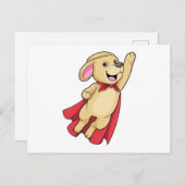 Hond als Superheld met Cape Briefkaart (Voorkant / Achterkant)