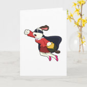 Hond als superheld secretaris kaart (Gele Bloem)