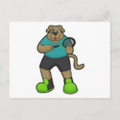 Hond als tennisspeler met tennisracket briefkaart (Voorkant)