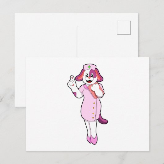 Hond als verpleegster briefkaart (Voorkant / Achterkant)