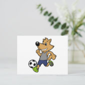 Hond als Voetballer bij Voetbal Briefkaart (Staand voorkant)