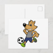 Hond als Voetballer bij Voetbal Briefkaart (Voorkant / Achterkant)