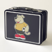 Hond als voetballer met Voetbal (Achterkant)