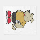 Hond als voetballer met Voetbal Fleece Deken (Voorkant (Horizontaal))