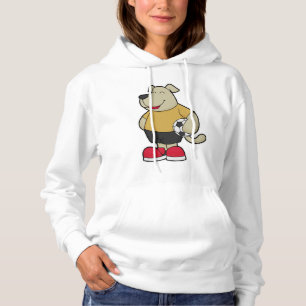 Hond als voetballer met Voetbal Hoodie
