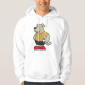 Hond als voetballer met Voetbal Hoodie (Voorkant)