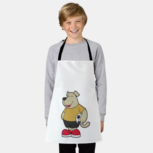 Hond als voetballer met Voetbal Schort (Gedragen)