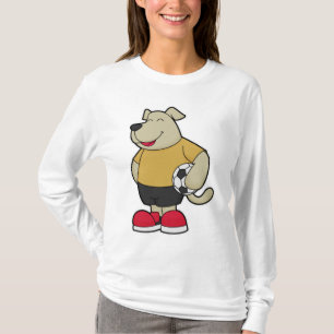 Hond als voetballer met Voetbal T-shirt