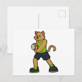 Hond als Volleybalspeler met Volleybal Briefkaart (Voorkant / Achterkant)