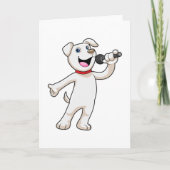 Hond als zanger met microfoon kaart (Voorkant)