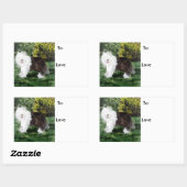 Hond Art Oud Engels Sheepdog Custom Rechthoekige Sticker (Vel)