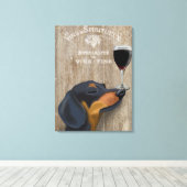 Hond Au Vin Dachshund 2 Canvas Afdruk (Insitu (Houten vloer))