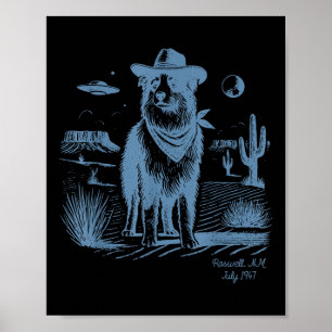 Hond Australian Shepherd Aussie Ufo Western Poster
