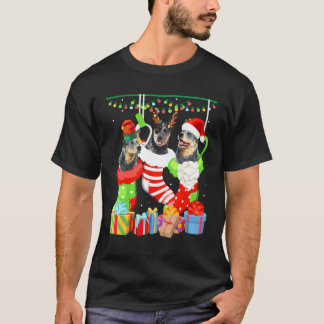 Hond Australisch Rundvee Kerst Sock  Xmas Pyjama  T-shirt