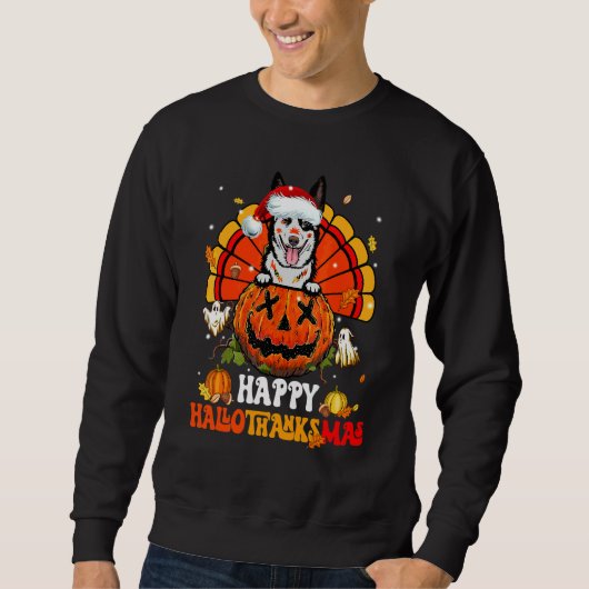 Hond Australisch Rundvlees Hallothanksmas Hallowee Trui (Voorkant)