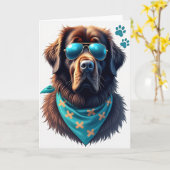 Hond Aviator Vaderdag kaart (Gele Bloem)