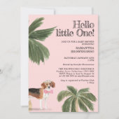 Hond Baby Meisje Douche Rustieke Beagle Kaart (Voorkant)