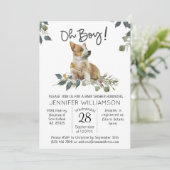 Hond Baby shower. Corgi Puppy Kaart (Staand voorkant)