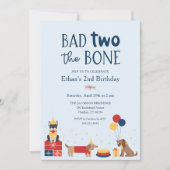 Hond Bad Two Het bot 2e verjaardagsfeestje Kaart (Voorkant)
