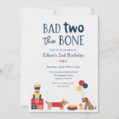 Hond Bad Two Het bot 2e verjaardagsfeestje Kaart (Voorkant)