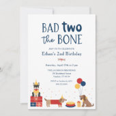 Hond Bad Two Het bot 2e verjaardagsfeestje Kaart (Voorkant)