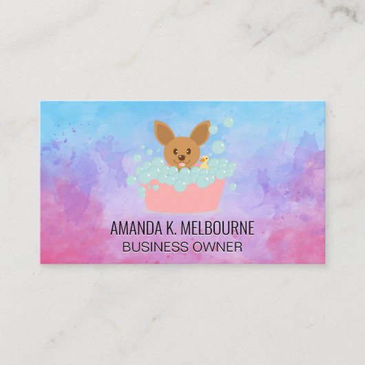 Hond Bad Wash | Zeepbellen Visitekaartje (Voorkant)