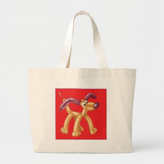 Hond ballon grote tote bag (Voorkant)