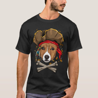 Hond Basenji Afrikaanse Basenji Hond Pirate Jolly  T-shirt