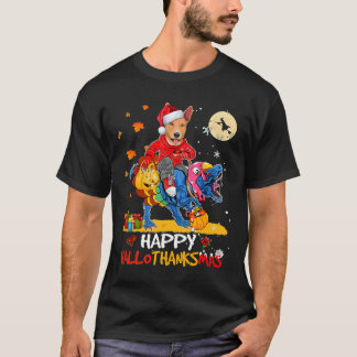 Hond Basenji Happy Hallothankmas Halloween Thanksg T-shirt