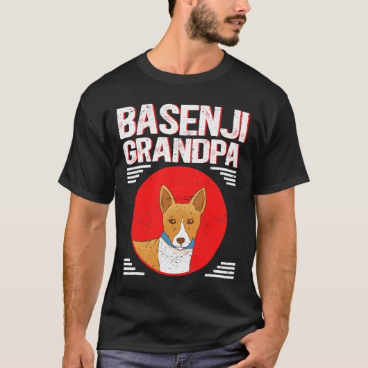 Hond Basenji Mannen Basenji Opa Hondeneigenaar Bas T-shirt (Voorkant)
