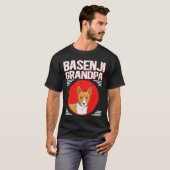 Hond Basenji Mannen Basenji Opa Hondeneigenaar Bas T-shirt (Voorkant volledig)