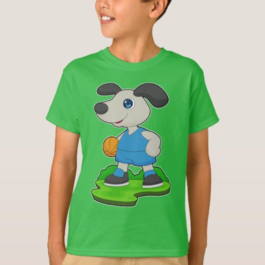 Hond Basketbalspeler Basketbal T-shirt (Voorkant)