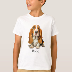 Hond, Basset Hound Sjabloon T-shirt