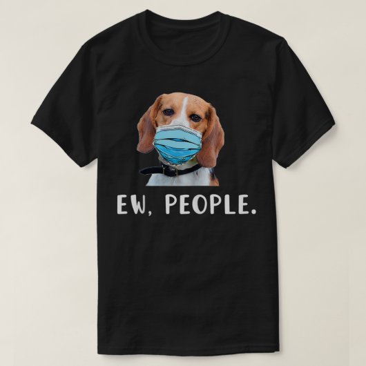 Hond Beagle die een Masker Draagt Bah Mensen T-shirt (Design voorkant)