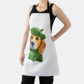 Hond Beagle in groene Franse baret Schort (Insitu)
