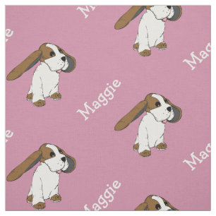 Hond Beagle Met Naam Blush Roze Stof Per Meter