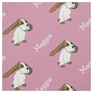 Hond Beagle Met Naam Blush Roze Stof Per Meter
