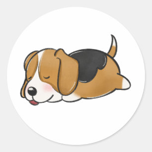 Hond, Beagle, Natuur Ronde Sticker